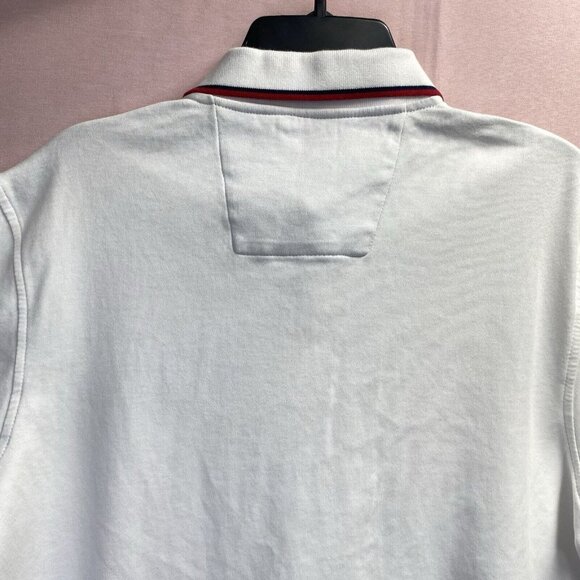 Nautica Classic Fit Short Sleeve Dual Tipped Collar Polo Shirt Men Medium White - Picture 14 of 16